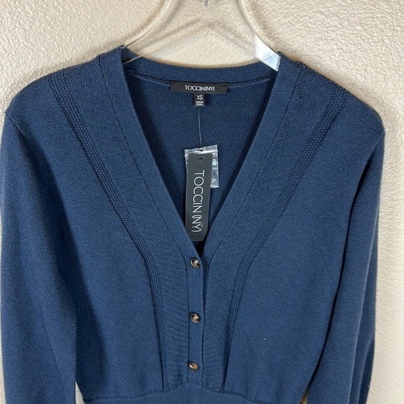 TOCCIN NY FELICITY WOOL BLEND SWEATER DRESS IN MIDNIGHT - Picture 2 of 7